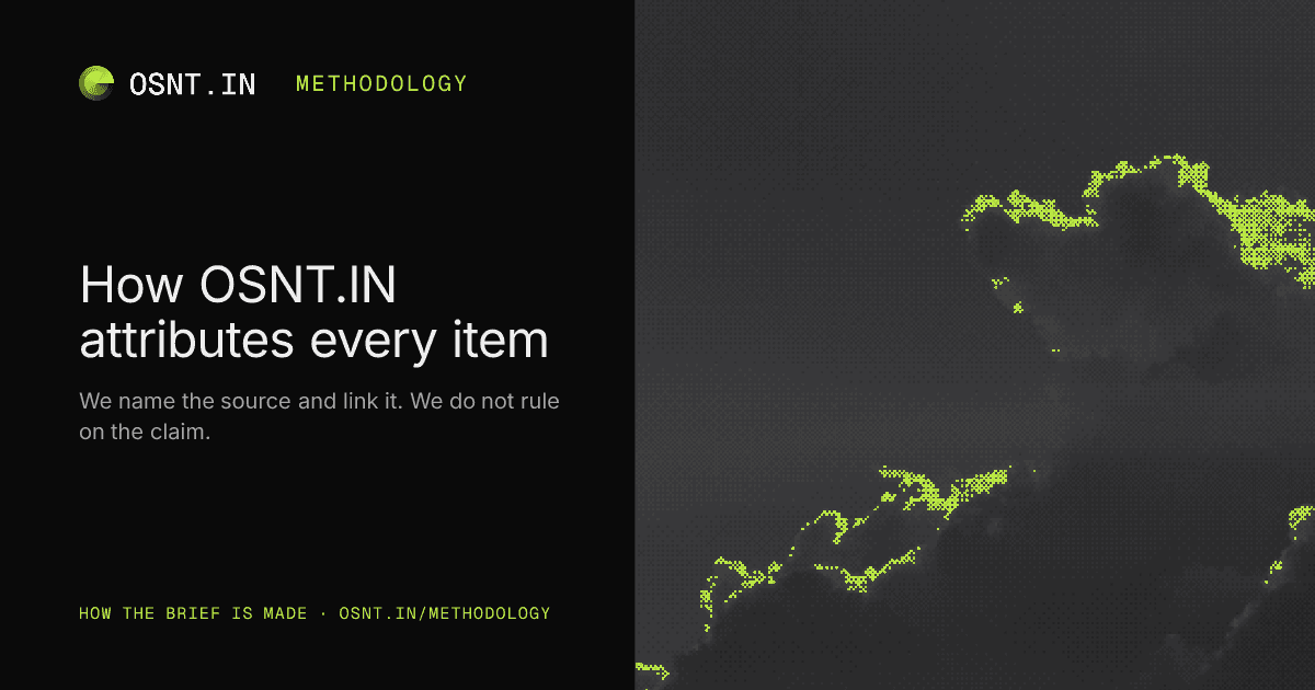 OSNT.IN methodology card: How OSNT.IN attributes every item.