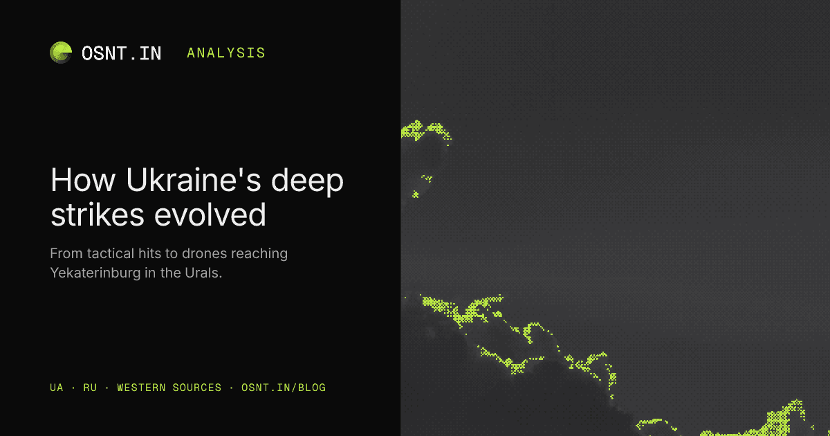 OSNT.IN analysis card: How Ukraine's deep strikes evolved.