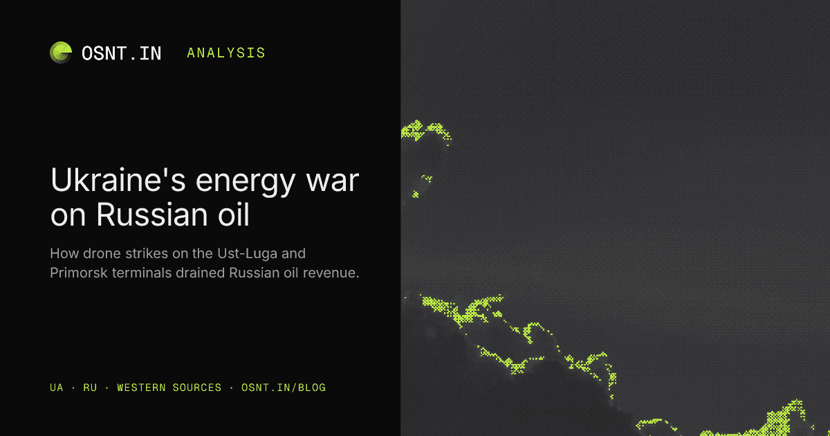 OSNT.IN analysis card: Ukraine's energy war on Russian oil.