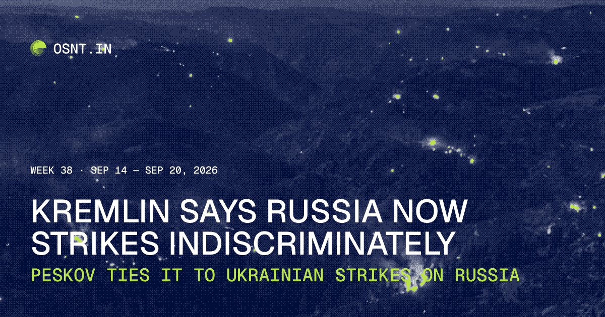 Weekly Intelligence Report | Ukraine-Russia conflict analysis, September 14 to September 20, 2026