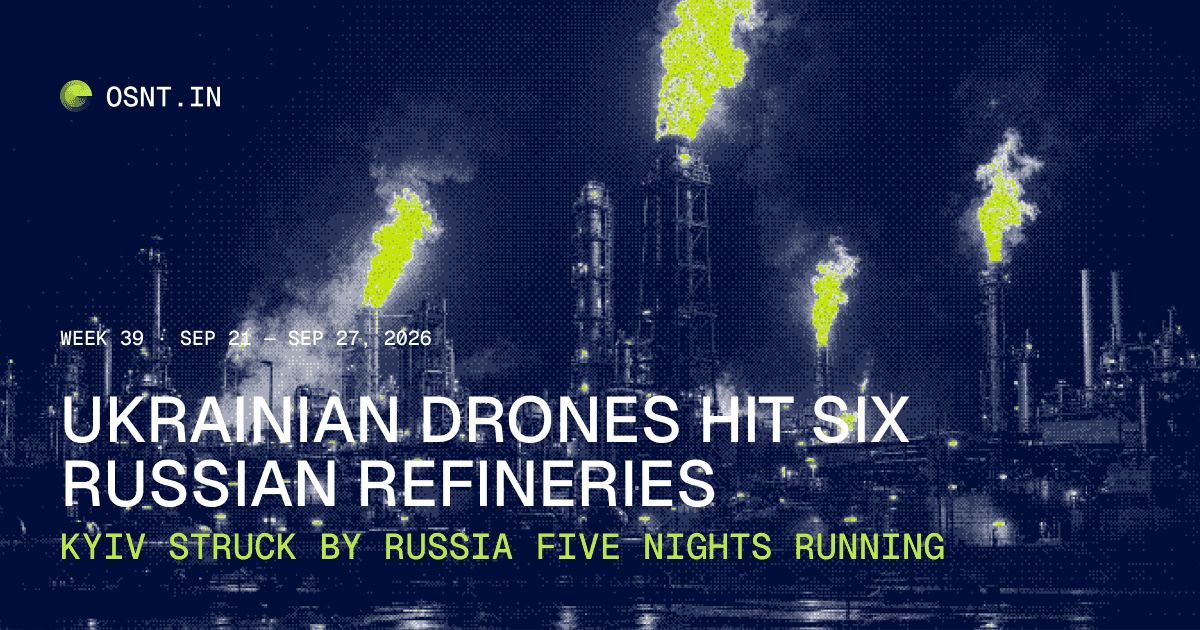 Weekly Intelligence Report | Ukraine-Russia conflict analysis, September 21 to September 27, 2026