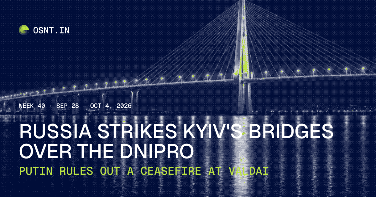 Weekly Intelligence Report | Russia-Ukraine war analysis, September 28 to October 4, 2026